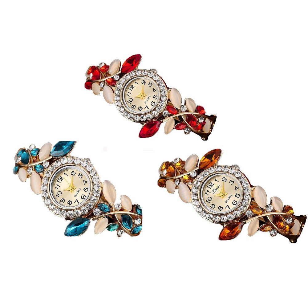 Jewelry Bangle Watch Crystal Dial Easy Read